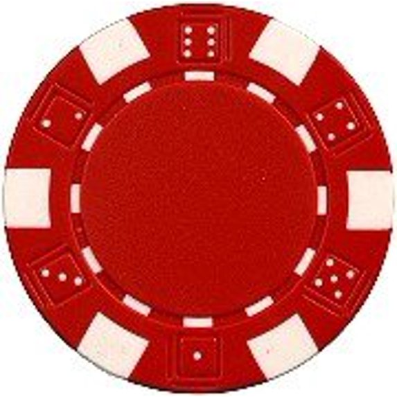 50 Clay Composite Dice Striped 11.5-Gram Poker Chips (Red), Includes red chips By Da Vinci