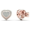 thumbnail image 3 of aaXia 14K Rose  Gold 1/8ct.TDW Diamond Heart Stud Earrings (H-I, I1-I2), 3 of 4