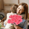 thumbnail image 5 of Artificial Carnation Flower Bouquet 46cm - Silk Mother's Day Floral Arrangement for Dining Table Decor, Hot Pink Pink Yellow Orange White Red, 5 of 6