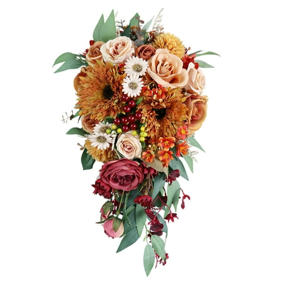 Yunhgft Bridal Bouquet Wedding Bouquet Cascading Flowers Arrangement Vintage Flowers for