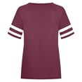 thumbnail image 4 of Plus Size Women's Summer T-Shirts V Neck Raglan Sleeve Color Block Casual Loose Fit Soft Polyester Cotton Blend Tops for Daily Wear Party Machine Washable, 4 of 6