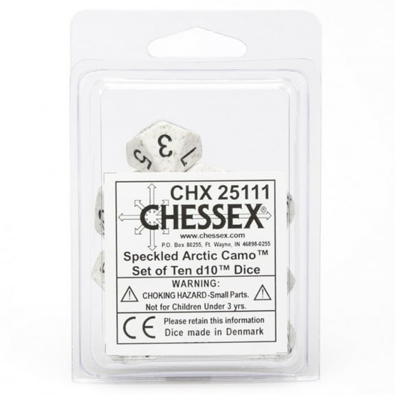 Chessex Manufacturing 25111 Arctic Camo Speckled - Ten Sided Die D10