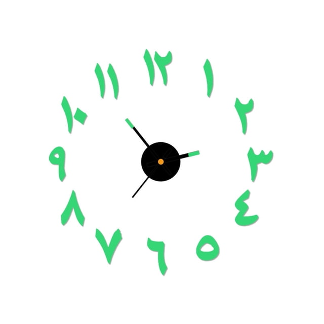 Fiudx Reloj de Pared Acrílico, Diseño Digital Autoadhesivo Diy, Función de Silencio para Un Ambiente Tranquilo, Decoración Del Hogar, Fácil Instalación, Funciona con Pilas, Tamaño 50 X 50 X 1 Cm