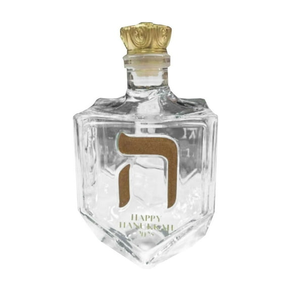 1 Pcs Dreidel Whiskey Bottle, Novelty Glass Wine Decanter, Glass Liquor Decanter Menorah Holiday Decoration Collectible Gift for Festival 6"