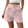 thumbnail image 2 of Blmnix Shorts Womens Linen Shorts Chino Beach Shorts Shorts High Pink Running Shorts Women,S, 2 of 7