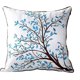thumbnail image 1 of Funda de cojín bordada de 18 pulgadas, decoración del hogar, funda de almohada de lino y algodón bordada, azul, 1 of 5