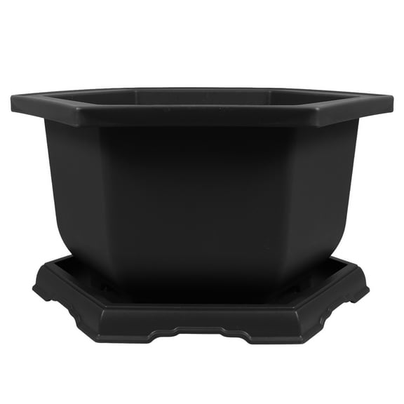 Toyvian 1 Set Flower Pot Necessities Hexagonal Dark Brown PP for Homeowners