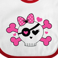 thumbnail image 4 of Inktastic Girl Pirate Skull Valentine Girls Baby Bib, 4 of 4