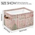 thumbnail image 4 of Yayeee Canvas Storage Basket with Handles for Shelves Fabric Bins Closet Organizer, Light Green Christmas Houses, 4 of 8