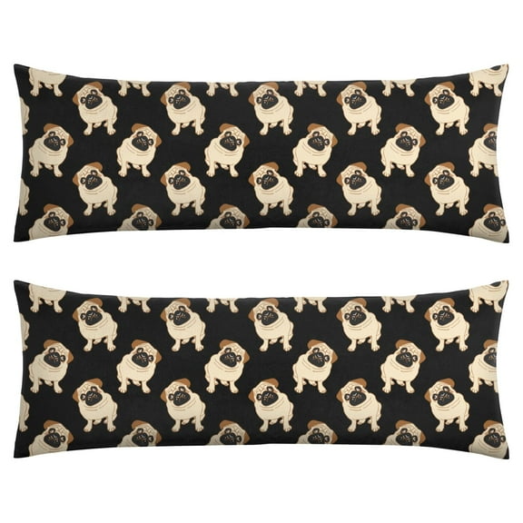 Cute Pet Body Pillow Cover 20x54 - Stretchy Dog Print Pillowcase - Canine Themed Sleep Accessory