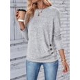 thumbnail image 6 of Womens Long Sleeve Shirts Tops Button Casual Blouses Pullover Tunic Winter Fashion Clothes Light Gray M, 6 of 9