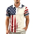 thumbnail image 5 of WULMLEO Men's 250 Anniversary USA Shirt 250 Years American Polo Tops Short Sleeve 250th Birthday 4th of July Patriotic Flag Tee Beige S, 5 of 5
