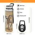 thumbnail image 3 of Cheetah Leopard Running 32oz Sports Water Bottles Leakproof Tritan Bottle with Straw BPA Free Clear Bottle for Fitness Gym Outdoor Cycling, 3 of 7
