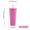thumbnail image 2 of Vaso con Textura cadena doble pared 700 ml con popote Rosa, 2 of 7