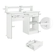 Ktaxon Computer Desk Home Office Workstation Laptop Table Drawer Shelf Furniture White