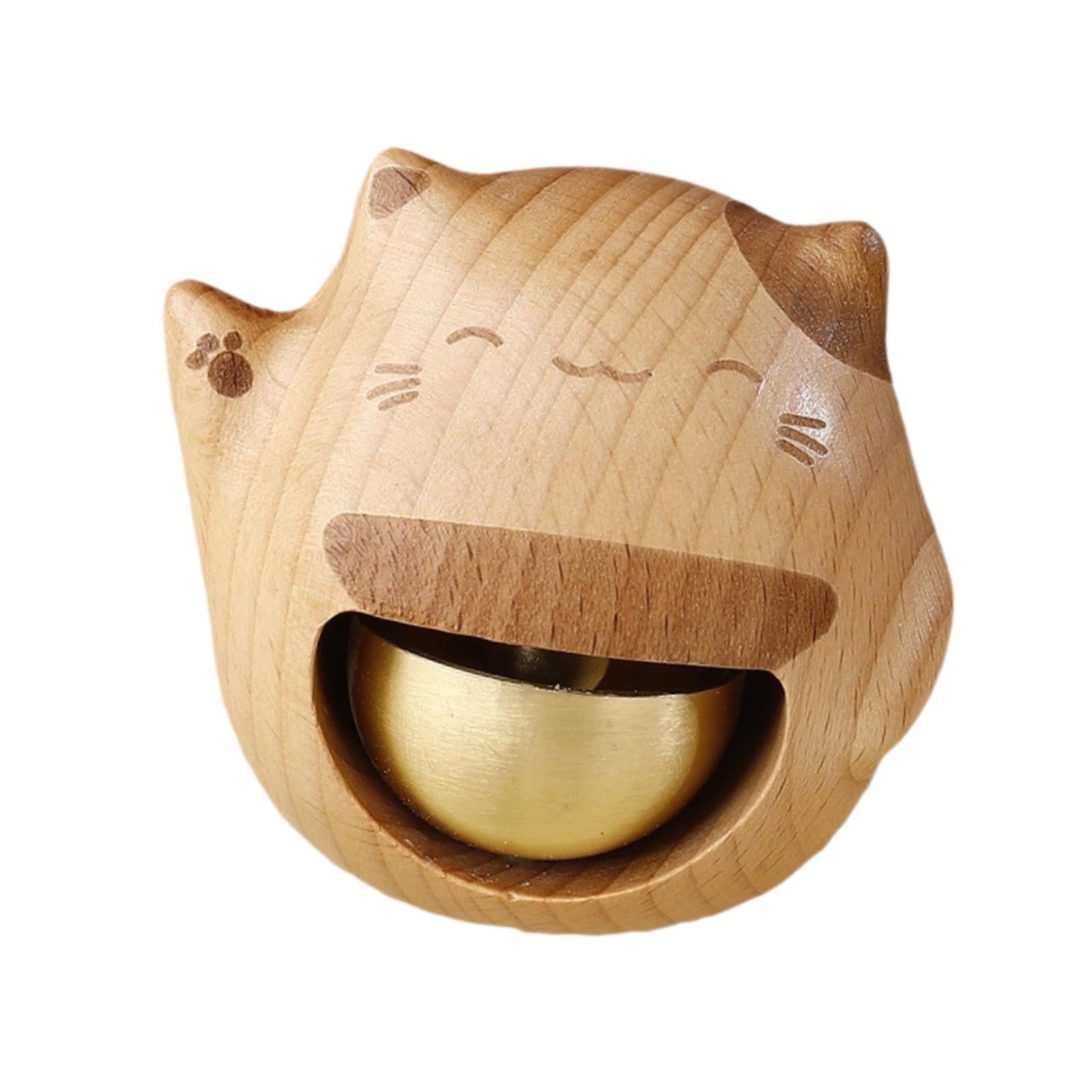 Esquirla Cat Door Bell Shopkeepers Bell Portable Gift Creative Welcome Door Chime Wooden Door Bell for Entrance Office Restaurant Home