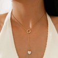thumbnail image 1 of YWZIXLN 2021 tendencia elegante joyería cristal círculo colgante collar Color dorado Unquie mujeres moda collar al por mayor N0186 Tan Jianjun unisex, 1 of 2
