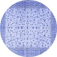 thumbnail image 1 of Ahgly Company Machine Washable Indoor Round Persian Blue Traditional Area Rugs, 4' Round, 1 of 4
