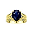 thumbnail image 1 of RYLOS Bagues pour Femmes Bague en or Jaune 14K Pierre Précieuse 12X10MM et Diamants Superbe Bague pour Doigt du Milieu Ou Index Bijoux Saphir de Septembre Taille 6, 1 of 7