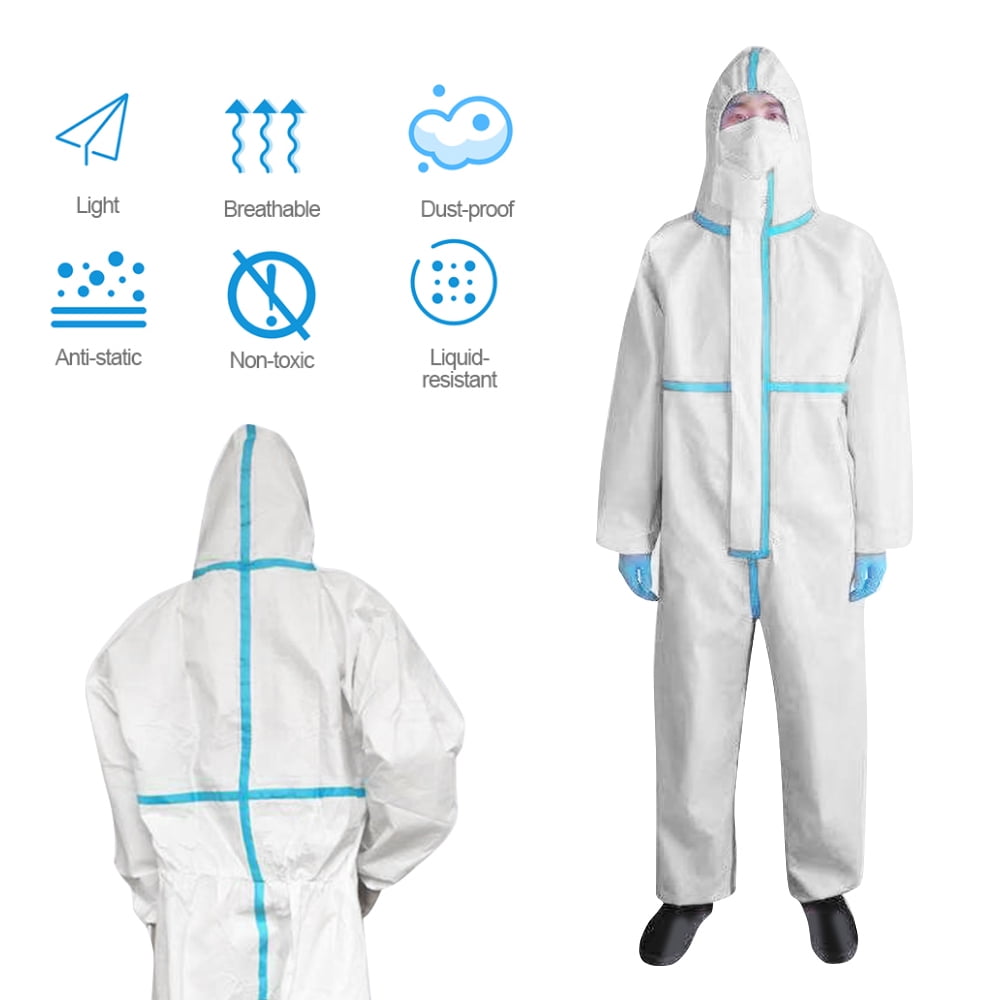 Breathable Disposable Coveralls Protective Clothing Hooded Suit with
