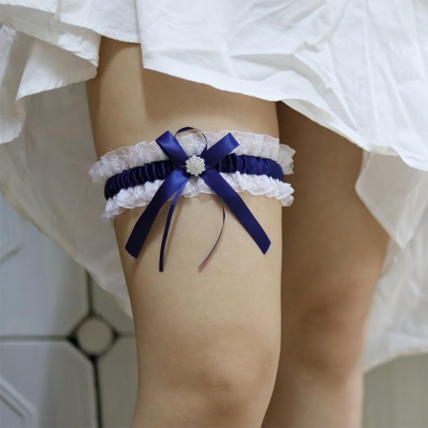 Ligas blancas para novia (2 piezas), liga de boda con encaje elástico, conjunto de liga de boda, accesorios de novia