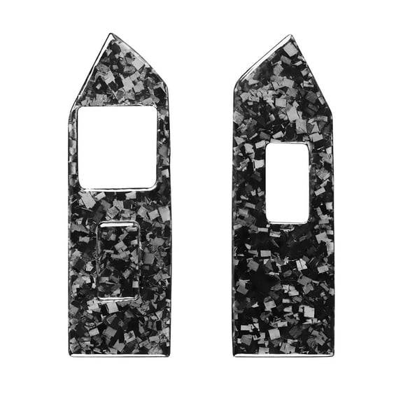 HUONA 2Pcs Car Decorative Stickers Carbon Fiber Forged Pattern Car Interior Electric Power Window Switch Panel Trim Decal Sticker Decoration for Ford Mustang 2009-2013