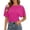 Hot Pink1, variant on Women's Cinched Waisted Tops Batwing Short Sleeve Tee Ruched T Shirt for Casual Everyday Wear Dark Gray,XS