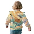 thumbnail image 3 of Xoenoiee Capybara Parachute Bubble Cloud Print Toddler Baby Girl Ruffle Sweatshirt Crewneck Long Sleeve Pullover Tops Little Kids Fall Winter Clothes, Size 1-2 Years, 3 of 7