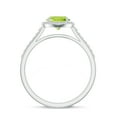 thumbnail image 3 of 925 Sterling Silver 1.50 CT Peridot Halo Ring, Moissanite Engagement Ring in White Gold Plated| Oval August Birthstone Wedding Ring, Birthday, Anniversary, Wedding Jewelry, Ring Size 5, 3 of 4