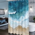 thumbnail image 3 of Abstract Spray Shower Curtains for Bathroom, Blue Waves Ocean Seaside Watercolor Washable Fabric Shower Curtain with Hooks Waterproof Bathroom Decor Sets, 72 x 78 Inches, 3 of 9