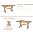 thumbnail image 4 of EUROCO Dining Room Table Set for 6,Dining Table Set with Trestle Legs,4 Upholstered Dining Chairs and Bench,Rectangle Dining Table for Small Apartment Saving Space,Natural, 4 of 7