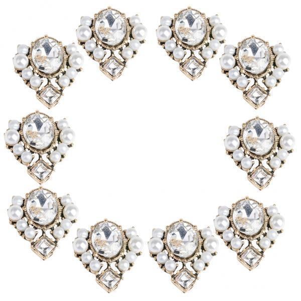 3x10 Piezas, Botones De Reverso Plano De Perlas De Cristal Vintage, Accesorios Para Hacer Joyas Sunnimix Hallazgos de joyería con reverso plano