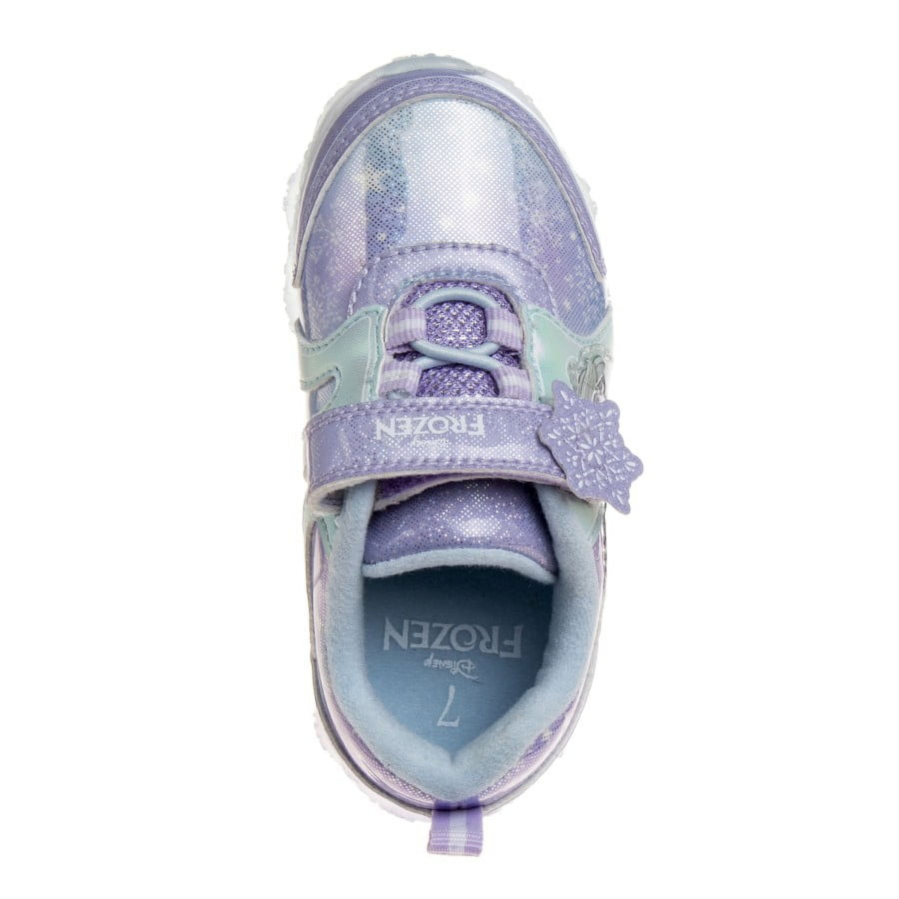 Disney Frozen Toddler Girls Sneakers with 4 White Lights, Purple Blue, Size: 8