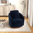 thumbnail image 2 of Tabaray Swivel Accent Chair Set of 2,  30.3" Barrel Chair, Chenille Comfy Round Sofa Chair, 360° Club Swivel Lounge Chair Armchair with Wood Base for Living Room Bedroom Nursery, Salon, 2 of 8