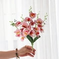 thumbnail image 4 of Red Stripe High-Quality Simulation Orchid Flowers 5-Stem Wedding Décor Artificial Botanicals Home Centerpiece Faux Silk Floral Arrangement #1yUKb, 4 of 6