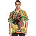 thumbnail image 4 of Camisas gráficas de Mahjong con estampado completo para hombre, camisas hawaianas informales de manga corta con botones y blusas y camisas de gran tamaño para hombre, 4 of 5
