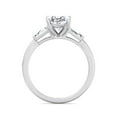 thumbnail image 3 of Malta - Moissanite Oval Cut Lab Diamond Engagement Ring with Tapered Baguette Side Stones, 3 of 4