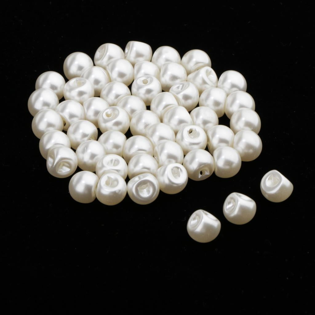 Pack of 100 White Faux Pearl Dome Buttons Wedding Bridal Clothes Sewing  Decor 10mm 