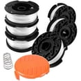 thumbnail image 1 of Carrete de hilo para desbrozadora Rawiri para cortadoras de hilo Black and Decker, 6 carretes de hilo para desbrozadora con 1 cubierta de carrete y 1 resorte, 1 of 5