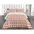 thumbnail image 3 of Ambesonne Prehistoric Country Quilted Bedspread Set 3 Pcs, Nostalgic USA, King Size, Navy Blue Cream Red, 3 of 5