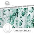 thumbnail image 4 of Teal Eucalyptus Shower Curtain, Watercolor Plant Leaves with Floral Bathroom Shower Curtain Set with Hooks, 72x72, 4 of 6
