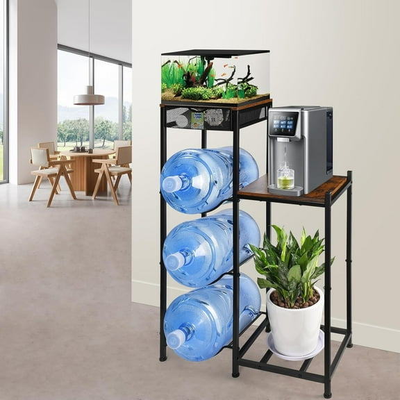 5 Gallon Water Jug Holder with Drawers, Heavy Duty Storage Stand for Water Bottles and