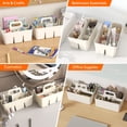 thumbnail image 4 of Lifewit Plastic Art Supply Storage Organizer, Divided Caddy Organizer with Handle for Craft Supplies, Cosmetics, Holds Pencil, Crayon, Brushes, Hair Product, Dorm Shower Caddy, White, 1Pack, 4 of 9