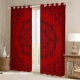 thumbnail image 2 of Manfei bohemian Flowers Blackout Curtains Set of 2 (52x84 Each),Victorian Baroque Damask Window Curtains,Red Black Curtains and Drapes For Girls Kids,Luxury Bedroom Decor, 2 of 6