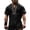 Black, variant on V-Neck Medieval Viking Style Henley Shirt of Men Celtic Knot Embroidered Short Sleeve Linen Blend Tunic Top