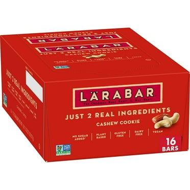 Larabar Cashew Cookie, Gluten AIF4 Free Vegan Fruit & Nut Bar, 1.7 oz Bars 16 Ct