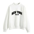 thumbnail image 1 of toraway Sweat à Capuche pour Femmes Tendance Rouge Automne Hiver Col Rond Couleur Unie Imprimé Manches Longues TTG, 1 of 4