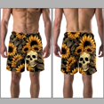 thumbnail image 3 of luoweisi Men's Beach Shorts Quick Dry Swim Trunks with Mesh Lining Sunflower Skull S, 3 of 5