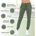 thumbnail image 3 of Jogger Pants for Women 3 Pack Sleep Lounge Casual Sleep Bottom Pajama Pants Set C, X-Large, 3 of 6