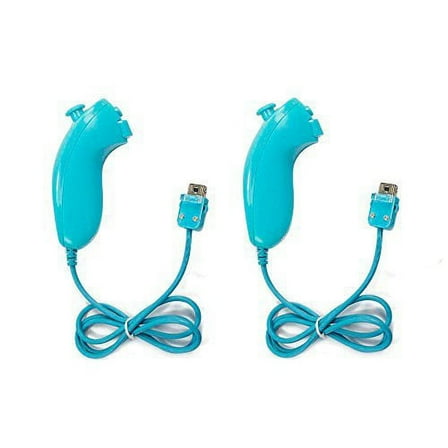 Lot Of 2 Nunchuck Controllers For Wii And Wii U In Blue